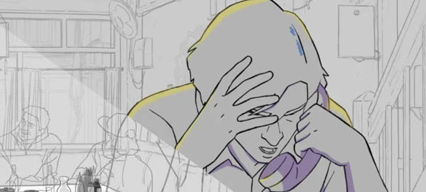 green field in forest landscape vector background