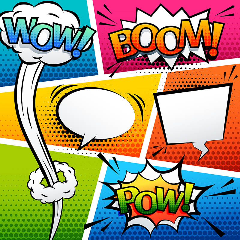 comic sound effect speech bubble pop art cartoon style vector
